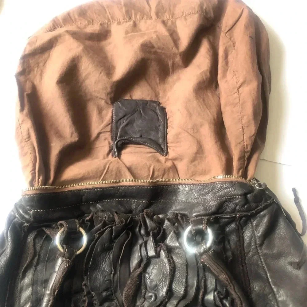 Byblos Dark Brown rose hobo leather purse